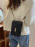 Mini Chevron Metal Lock Square Bag