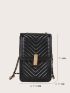 Mini Chevron Metal Lock Square Bag