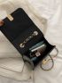 Mini Chevron Metal Lock Square Bag