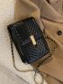Mini Chevron Metal Lock Square Bag