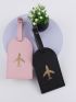 2pcs Couple Plane Print Luggage Tag