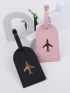 2pcs Couple Plane Print Luggage Tag