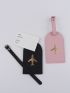 2pcs Couple Plane Print Luggage Tag