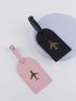 2pcs Couple Plane Print Luggage Tag