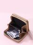 Flower Embossed Snap Button Small Wallet