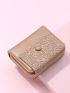 Flower Embossed Snap Button Small Wallet