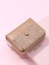 Flower Embossed Snap Button Small Wallet