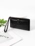 Textured Long Wallet With Wristlet
