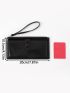 Textured Long Wallet With Wristlet