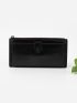 Textured Long Wallet With Wristlet