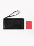 Textured Long Wallet With Wristlet