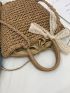 Twilly Scarf Decor Straw Bag