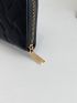 Geometric Embossed Zipper Long Wallet