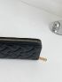 Geometric Embossed Zipper Long Wallet