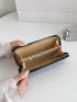Geometric Embossed Zipper Long Wallet
