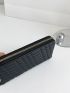 Geometric Embossed Zipper Long Wallet