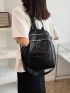 Patched Pocket Front Functional Backpack