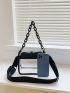 Mini Contrast Binding Chain Decor Transparent Square Bag