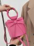 Mini Bow Decor Snap Button Bucket Bag