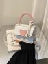 Mini Heart Patch Detail Flap Square Bag
