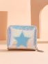 Letter Graphic Glitter Small Wallet