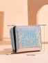 Letter Graphic Glitter Small Wallet