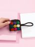 Colorblock Button Detail Coin Case