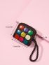 Colorblock Button Detail Coin Case