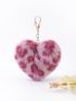 Leopard Print Heart Decor Bag Charm