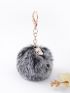 Cartoon Cat & Pom Pom Decor Bag Charm