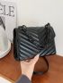 Mini Chevron Flap Chain Handle Square Bag
