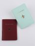 2pcs Metallic Airplane & Letter Graphic Passport Case