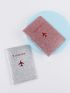 2pcs Couple Plane & Letter Graphic Passport Case