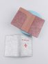 2pcs Couple Plane & Letter Graphic Passport Case