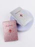 2pcs Couple Plane & Letter Graphic Passport Case