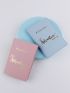 2pcs Letter Graphic Passport Case