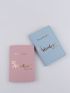 2pcs Letter Graphic Passport Case