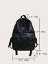 Minimalist Double Zipper Decor Backpack