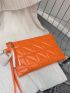 Quilted Studded & Tassel Decor Square Bag With Wristlet