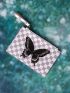 X Mystic heart Goth Checkered Butterfly Graphic Card Holder