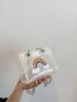 Mini Square Bag Rainbow Pattern Chain Clear PVC Funky
