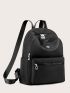 Minimalist Metal Decor Functional Backpack