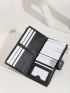Letter Embossed Button Decor Card Holder