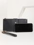 Letter Embossed Button Decor Card Holder