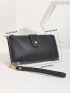 Letter Embossed Button Decor Card Holder
