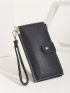 Letter Embossed Button Decor Card Holder