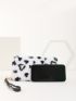 Leopard Pattern Zipper Around Fluffy Long Wallet