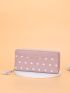 Polka Dot & Letter Graphic Tassel Decor Long Wallet