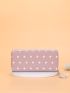 Polka Dot & Letter Graphic Tassel Decor Long Wallet