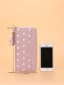 Polka Dot & Letter Graphic Tassel Decor Long Wallet